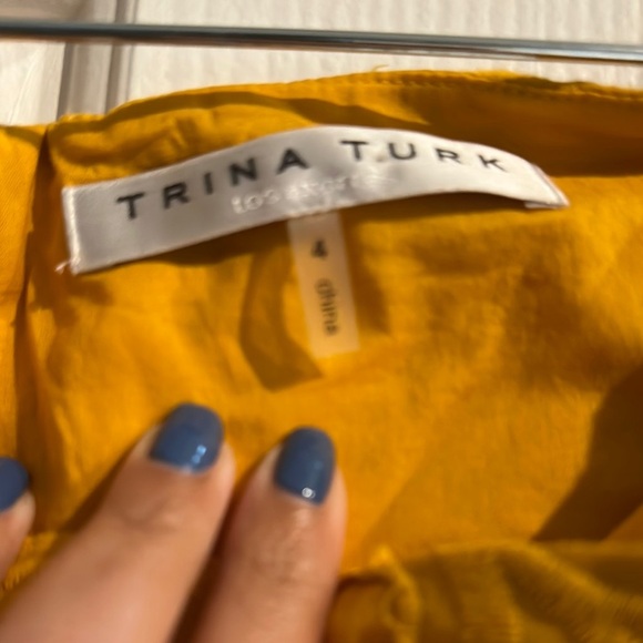 Trina Turk Sweet Off Shoulder Eyelet Dress Yellow Women’s 4 Resortwear Sun Dress - Picture 3 of 8